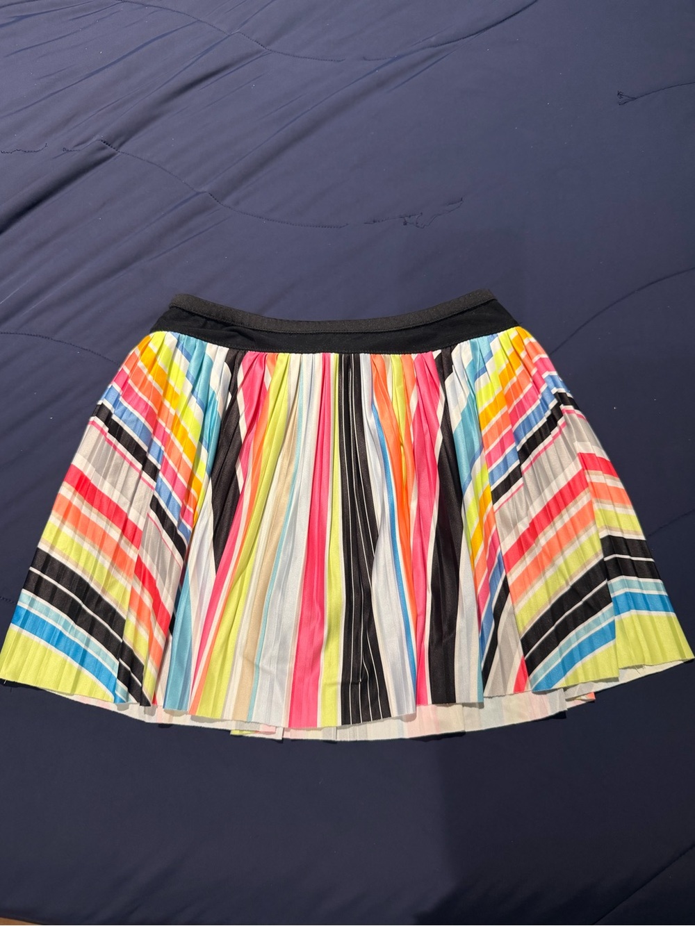 Women’s Lucky In Love Multicolor Pleated Stripe Skirt